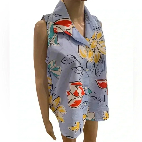 Vintage Denise Creations oversized maternity tent tunic summer sleeveless top-L - Picture 4 of 7